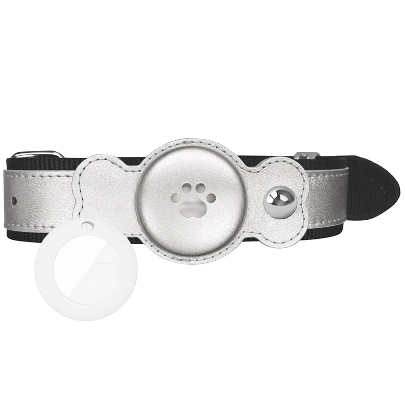 Western Style Anti-Loss Pet Locator Collar Set RGB Burst Flash Light Training Dog Leash Metal Nylon Harness Material Cat Dog
