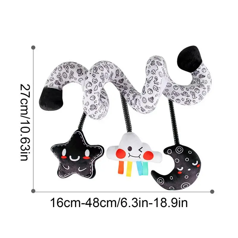 Juguete de actividad para cuna, juguete de peluche sensorial de alto contraste con campana, estimula los sentidos, suministros interactivos para niños pequeños para entretenimiento