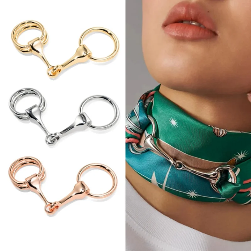 Women Fashion Scarf Ring Scarf Clasp Clips Clothing Wrap Holder Clothing Decoration Accessories for T-Shirt Neckerchief Shawl