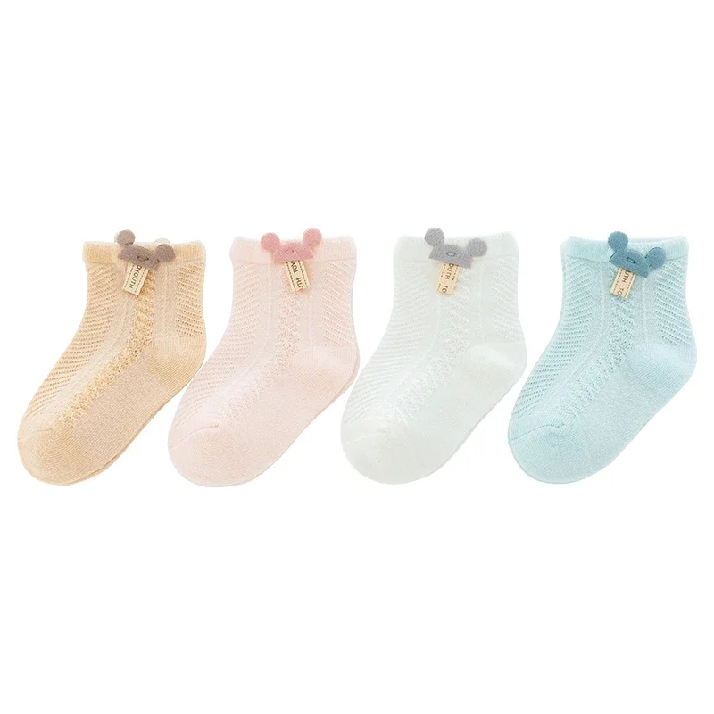 

Summer Mesh Baby Kids Ankle Socks Girls Boys Cotton Solid Breathable Soft Comfortable Non-sliip Short Socks for Newborn Child