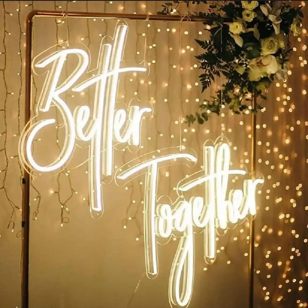 Better Together Neon Sign USB Dimmable LED Light for Wedding Bedroom Living Room Party Themed Wall Art Decor Birthday  Gifts view 2