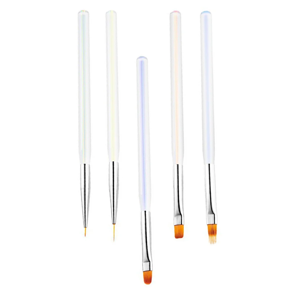 Conjunto de canetas para desenho de arte em unhas, 5 peças, ponta de fibra lisa para pintura perfeita de unhas, faça você mesmo, salão de beleza doméstico, acessório de ferramenta de manicure