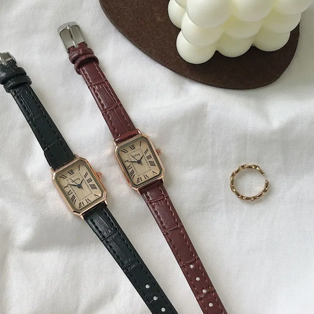 

Модные элегантные женские кварцевые часы, портативные изысканные женские наручные часы, водонепроницаемые простые винтажные женские часы