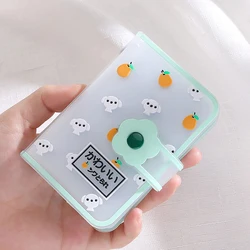 26 Card Slots Name Card Book Cute Cartoon Friut Animals Case For Cards INS Photocard Holder Business Card Holder With Button