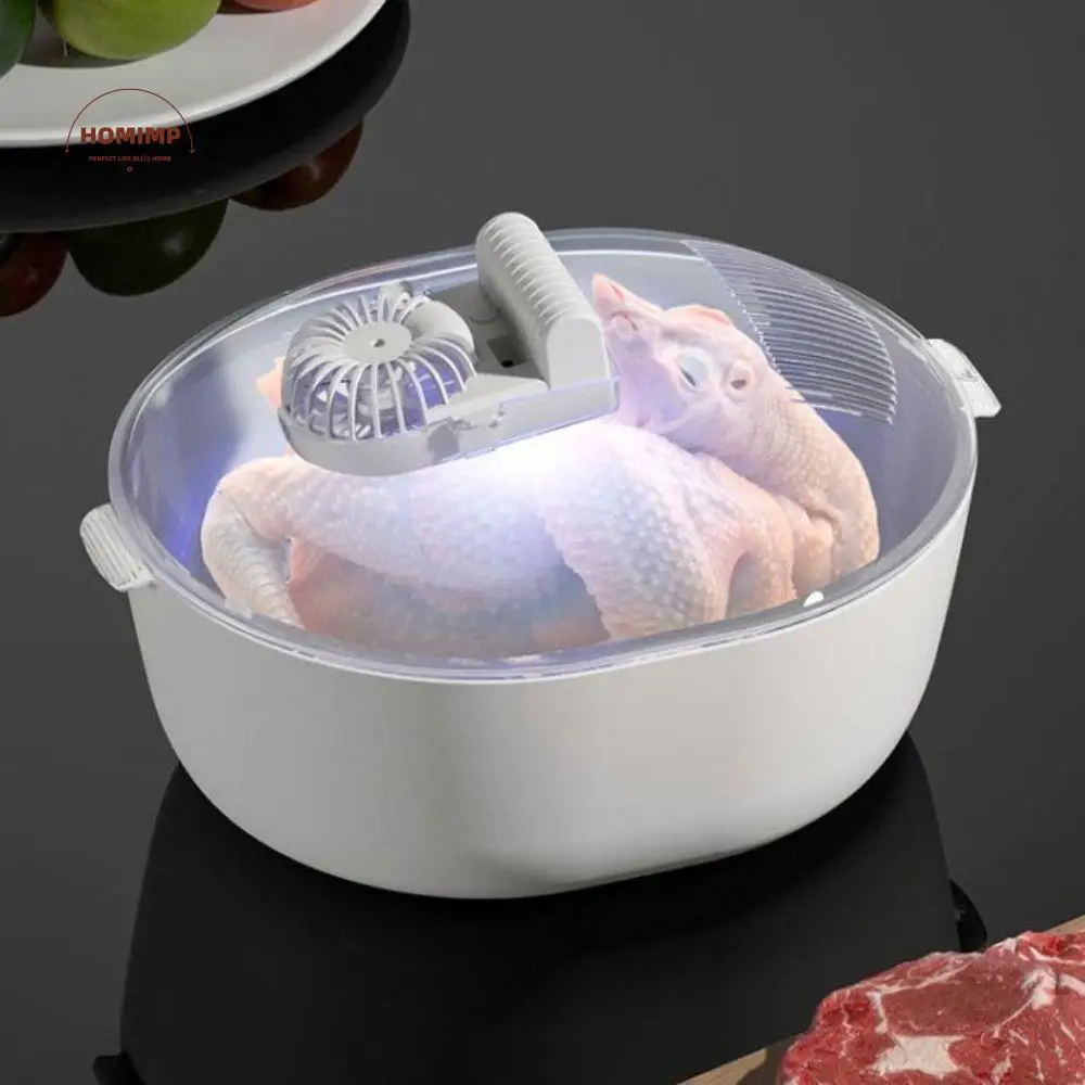 

4 in 1 Kitchen Quick Thaw Machine UV Antibacterial Box USB Charging Frozen Meat Thawer Large Capacity Transparent Lid