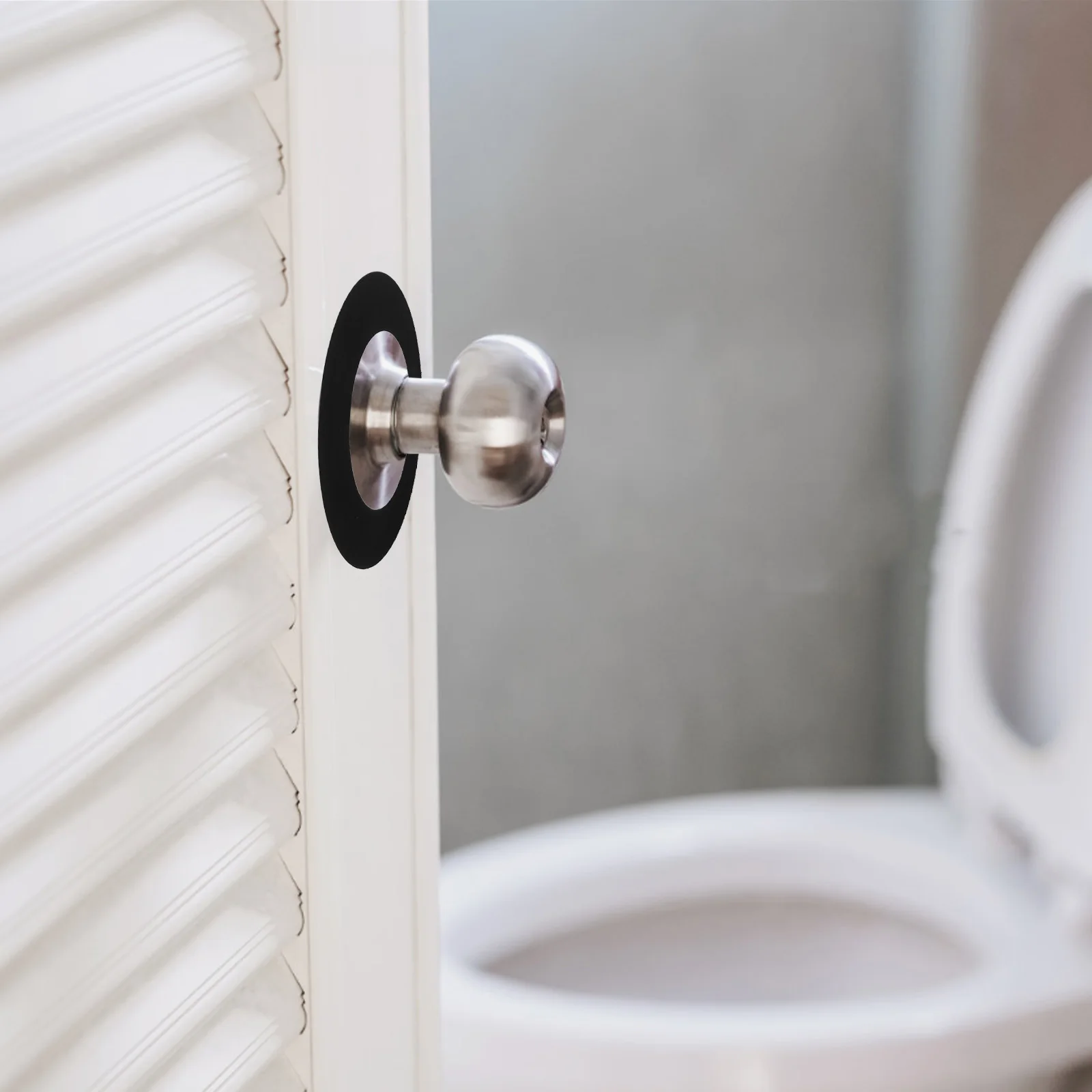 

Door Repair Plate Circular Black Deadbolt Strike Stainless Steel Non Drilling Bedroom Door Hardware Fixing Solution