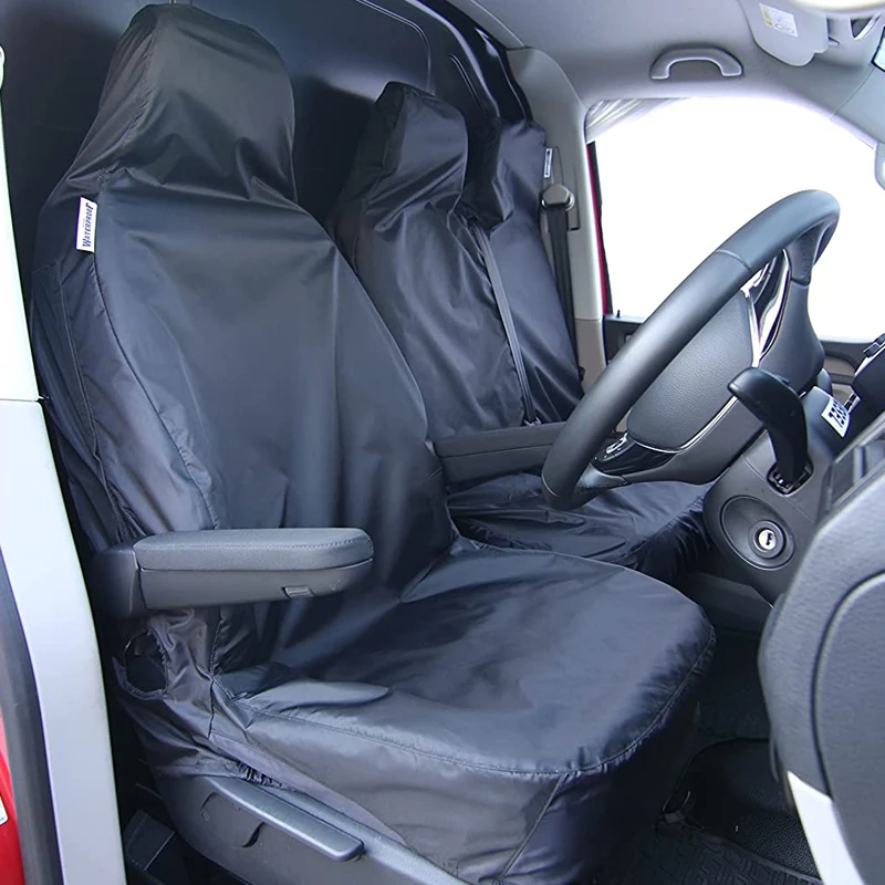 2Pcs Waterproof Polyester Universal Seat Cover Front Car Van Seat Covers Protectors Nonslip Backing Dust-Proof For Cars Bus VAN
