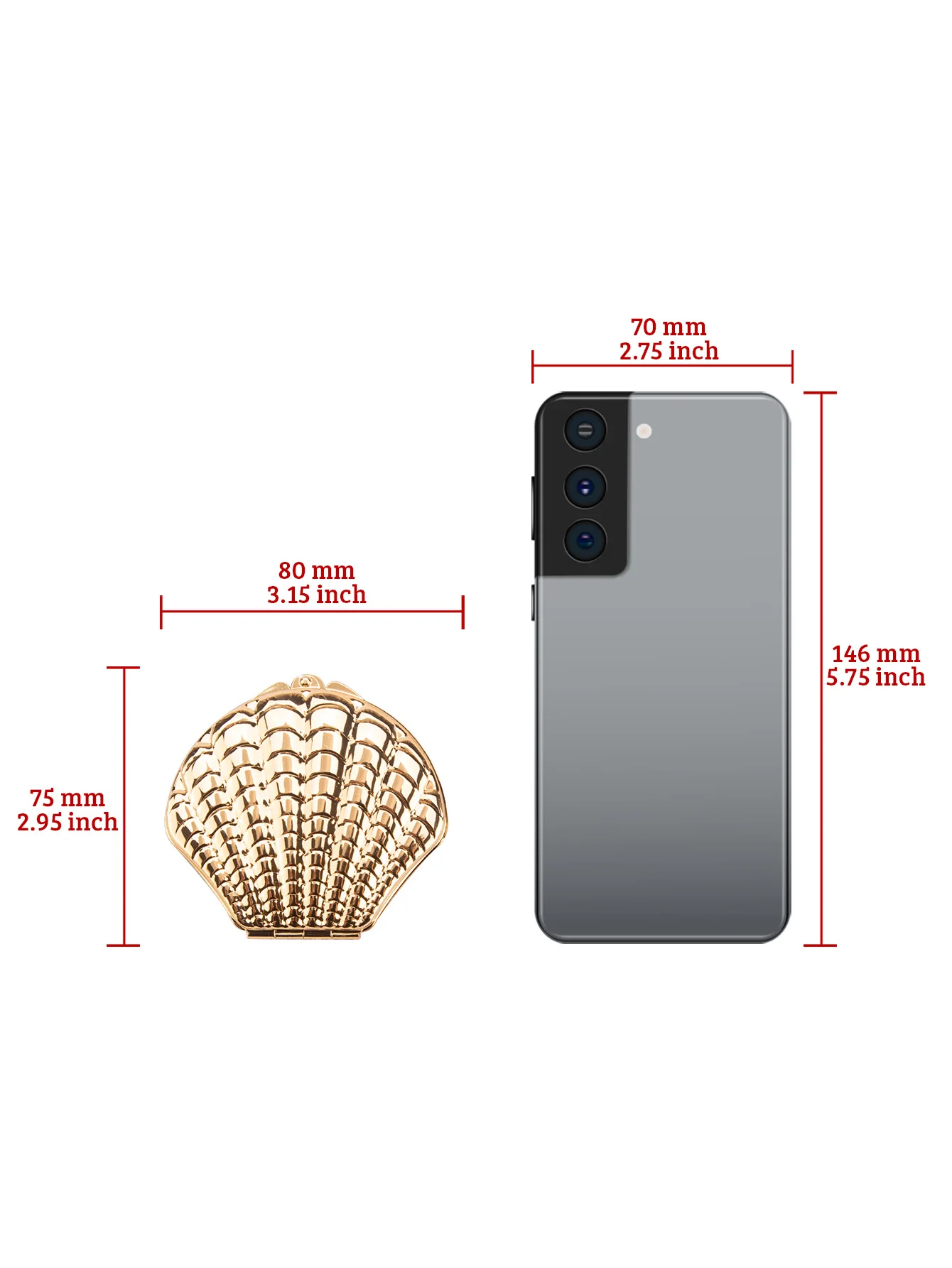 1 szt. Złote lusterko do makijażu z podwójną powierzchnią, eleganckie, przenośne, idealne na prezent dla dziewczyny, mamy, żony, nauczycielki, siostry, cioci, na urodziny, Holi.