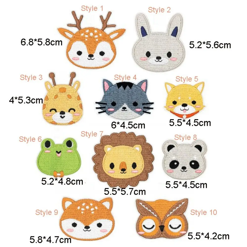 Cartoon Animals Embroidery Stickers Cute Lion Panda Patches For Children's Clothes Backpack Embroidery Accessories Iron Patch