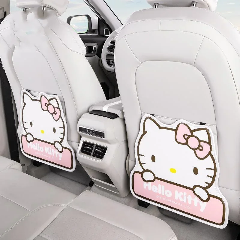 Miniso Anime Sanrio Car Seat Back Anti-Kick Mat Hello Kittys Cute Car Rear Protective Pads Anti-Abrasion Pad Toys for Girls Gift