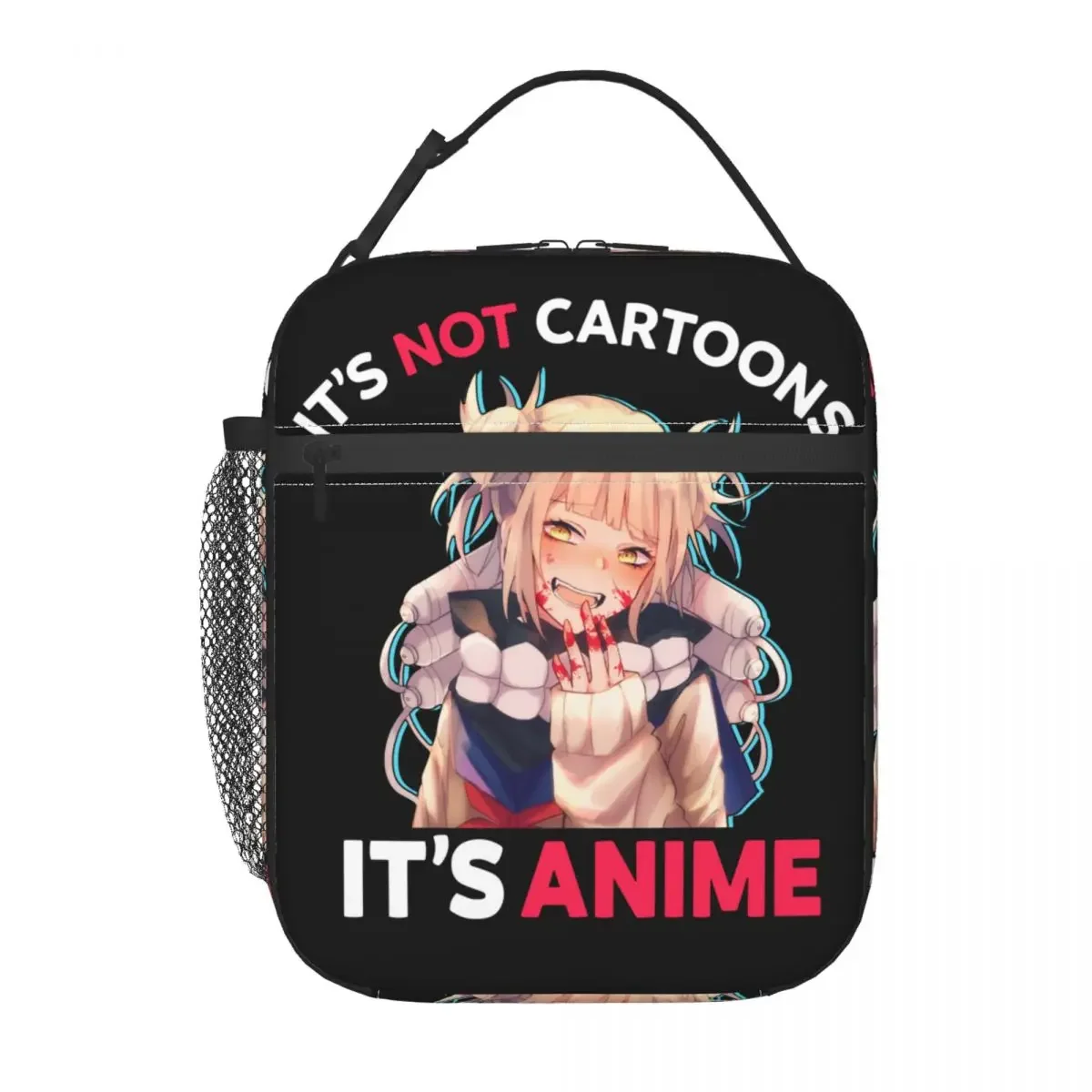 Himiko Toga It\'s Not Cartoons It\'s Anime Insulated Lunch Tote Bag BNHA My Hero Academia Resuable Thermal Cooler Food Lunch Box