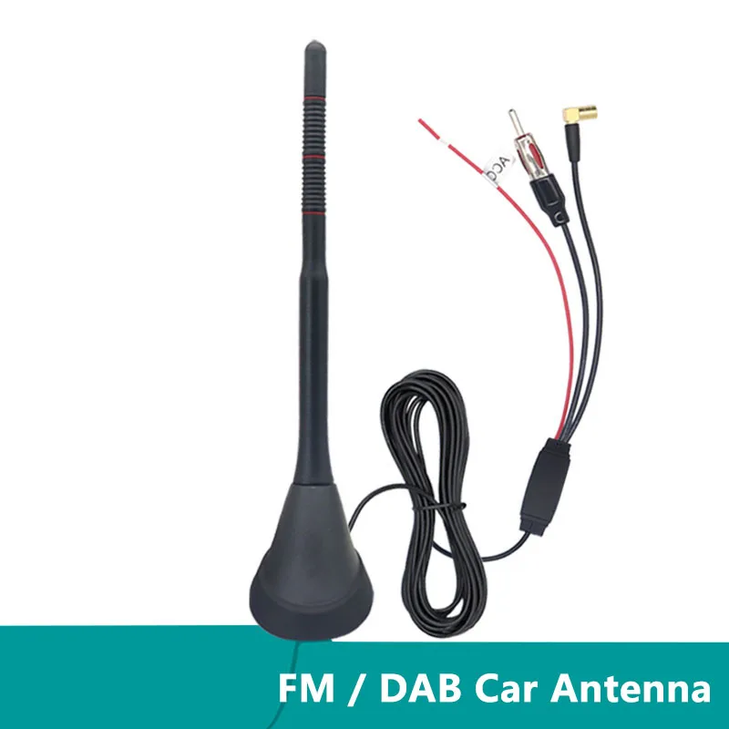 

DAB FM Car Aerial Splitter, Amplified Digital Antenna, Compatible for Radio, JVC with SMB