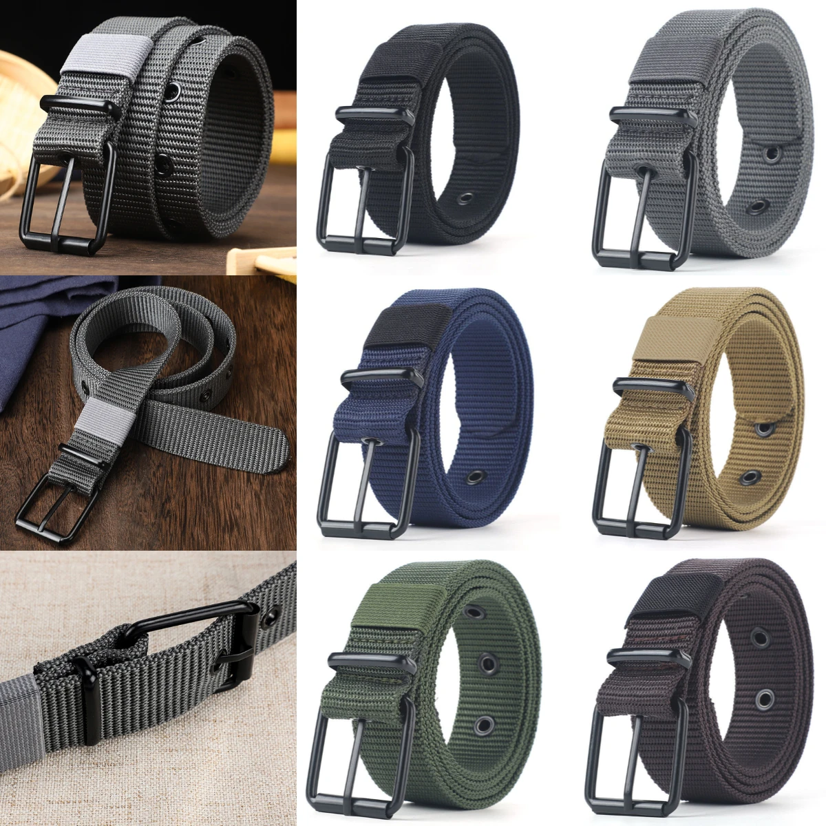 

Braided Belt Men Multi-Hole Canvas Belts Outdoor Casual Sports Belt Women'S Trendy Eyelet Belt Everyday Fashion Accessories