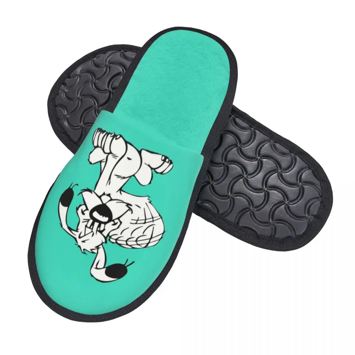 Custom Manga Asterix And Obelix Dogmatix Soft Memory Foam House Slippers Women Cute Dog Cozy Warm Anti-Skid Slipper