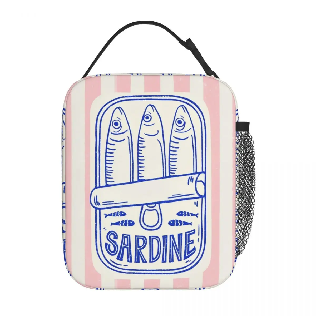 Sardines Fish Insulated Lunch Bag Cooler Bag  Meal Container High Capacity Tote Lunch Box for Men Women Office Picnic