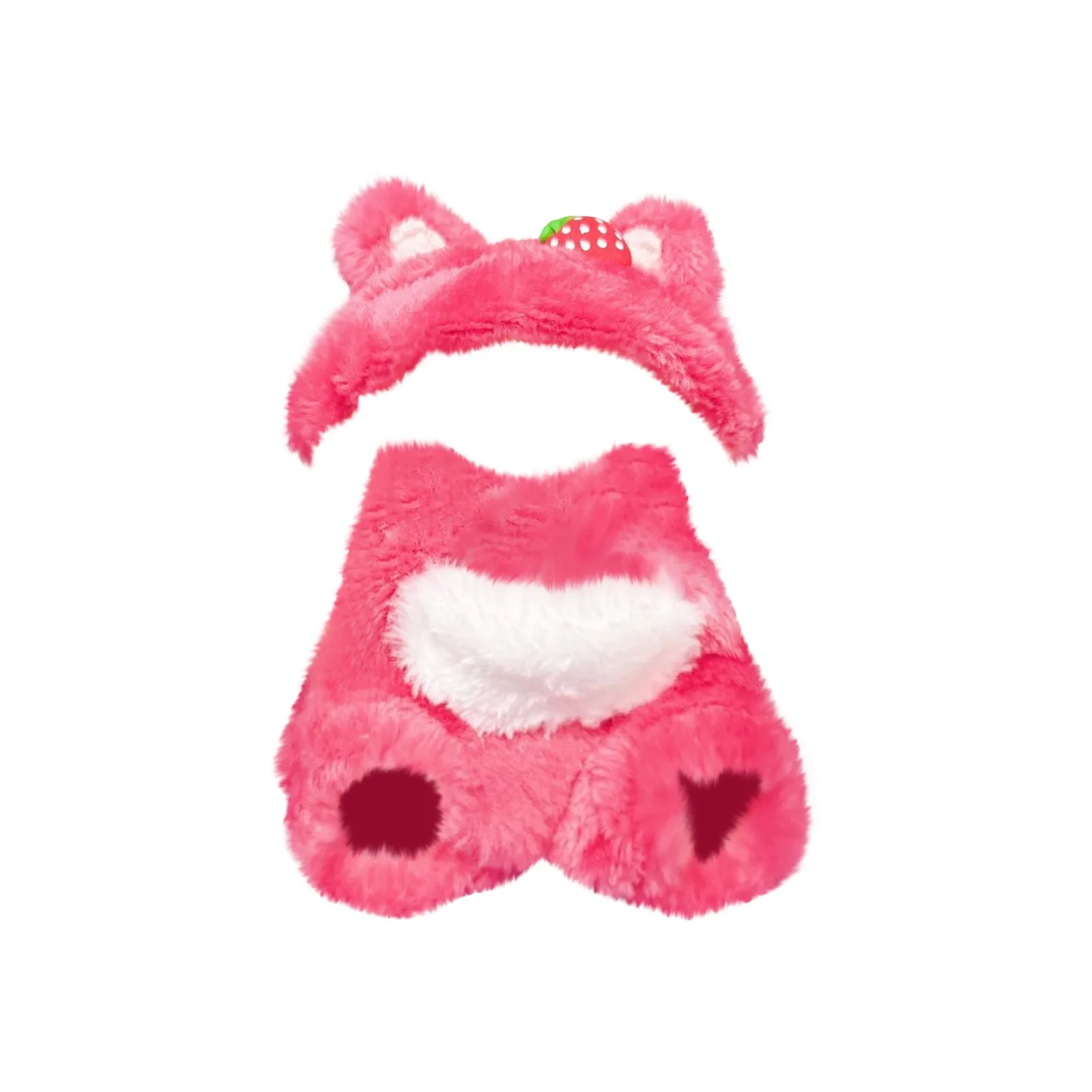 

[Clothes Only]17CM Labubu Doll Strawberry Bear Set Hoodies Trendy Color Match Clothes and Accessories Set