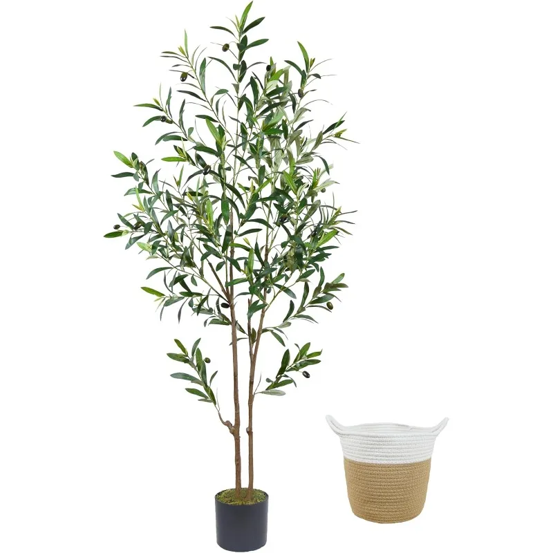 Artificial Olive Tree, Tall Fake Olive Plant, Faux Olive Silk Tree