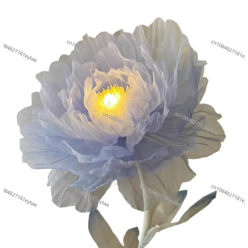 Large automatic flower opening and closing electric machinery silk dynamic peony flower manual simulation flower floor lamp