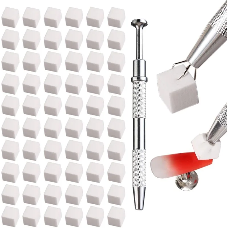 50 Stück Schwamm Gradient Nail Art Stamper Werkzeuge Gel politur Farbverlauf Pinsel Glitter Pulver Punkt ier stift für Maniküre Zubehör