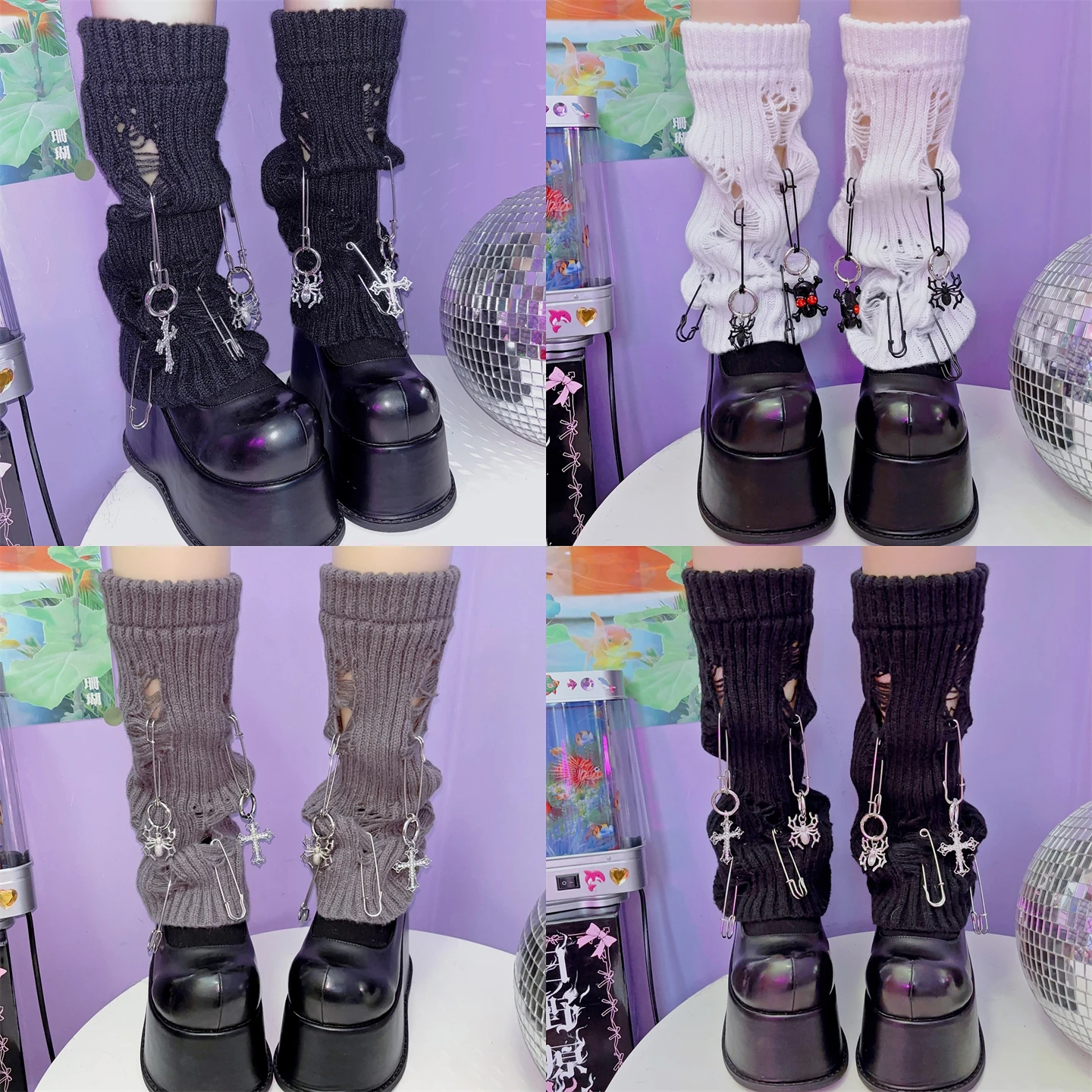 

Европейские и американские носки в стиле Y2K, дизайн в стиле Yabi, с металлическими подвесками, средней длины, до середины икры.