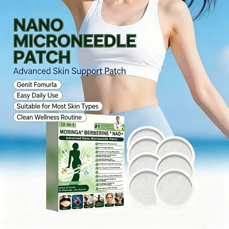 12-in-1 Berberine x NAD+ Nano Microneedle Weight Management Assistance Patch Body Weight Loss Sticker Body Care Patch for Women