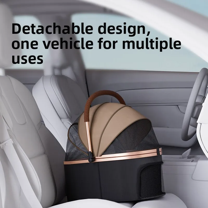 Detachable Luxury Pet Stroller Multifunction Ultra Lightweight Portable One Key Fold Cat Dog Pet Stroller Stroller for Dog