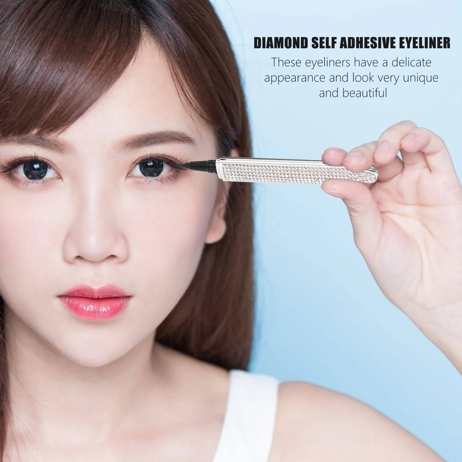 Diamant-Eyeliner, selbstklebend, nicht magnetisch, flüssiges Make-up-Zubehör, Bleistift, langlebig, wasserdicht, falsche Wimpern, einfach anzuwenden