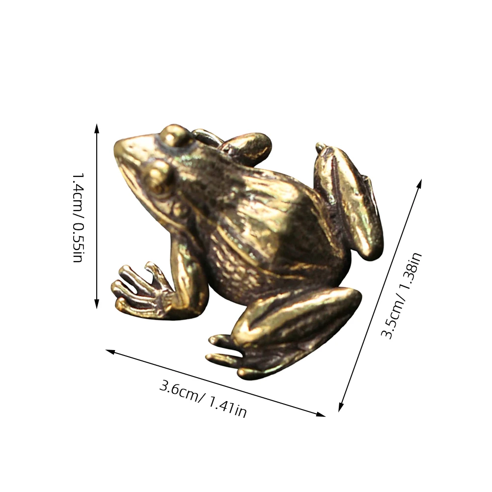 Brass Frog Statue Miniature Decoration For Home Office Tiny Frogs Desk Tea Room Garden Outdoor Pond Decor