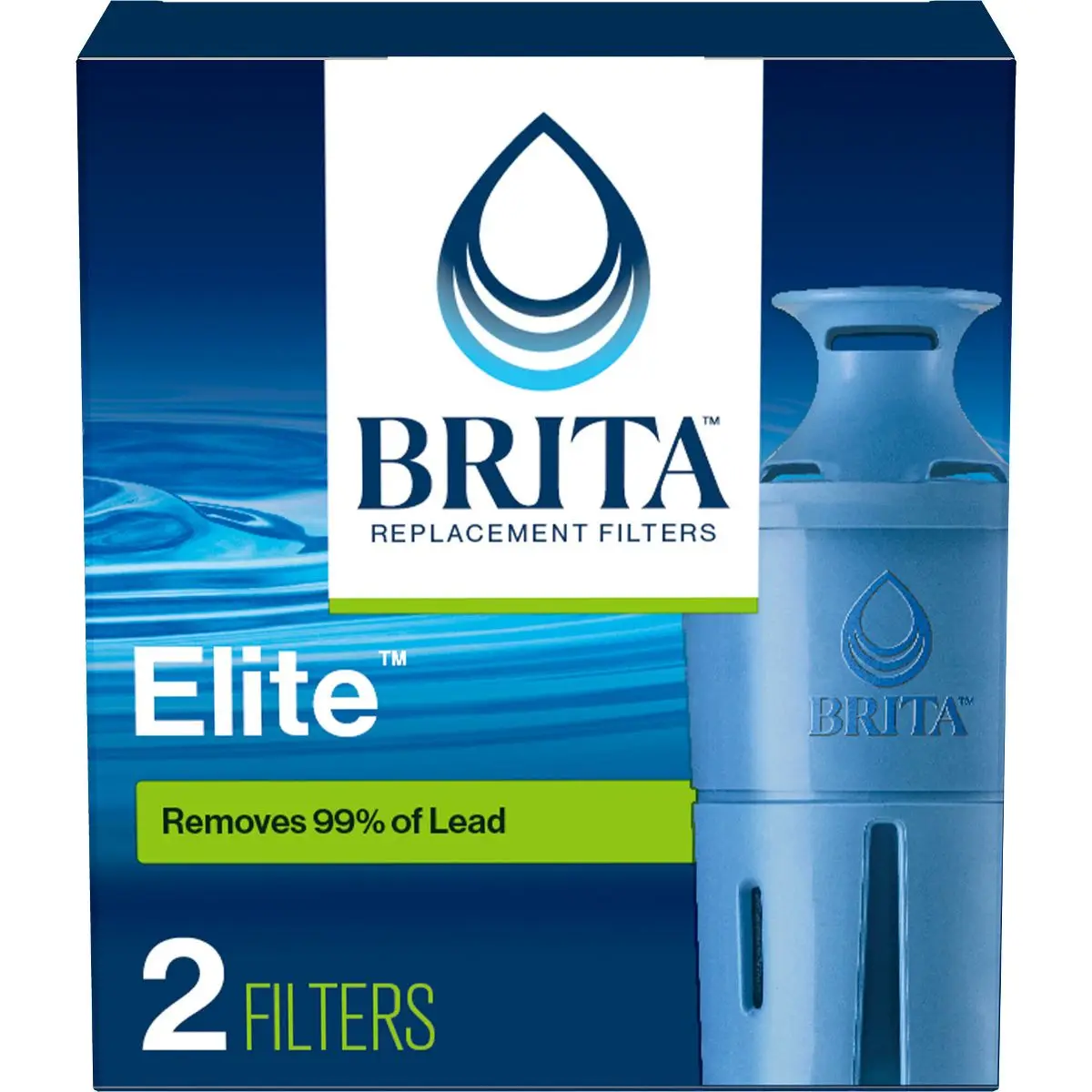 

2ct Elite Replacement Water Filter for Pitchers and Dispensers: Reduces Odors, Filters Lead & More