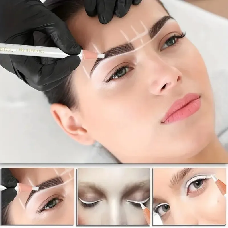 1/3/5pcs White Tattoo Eyebrow Pencil waterproof, fixed point marker for eyebrow positioning