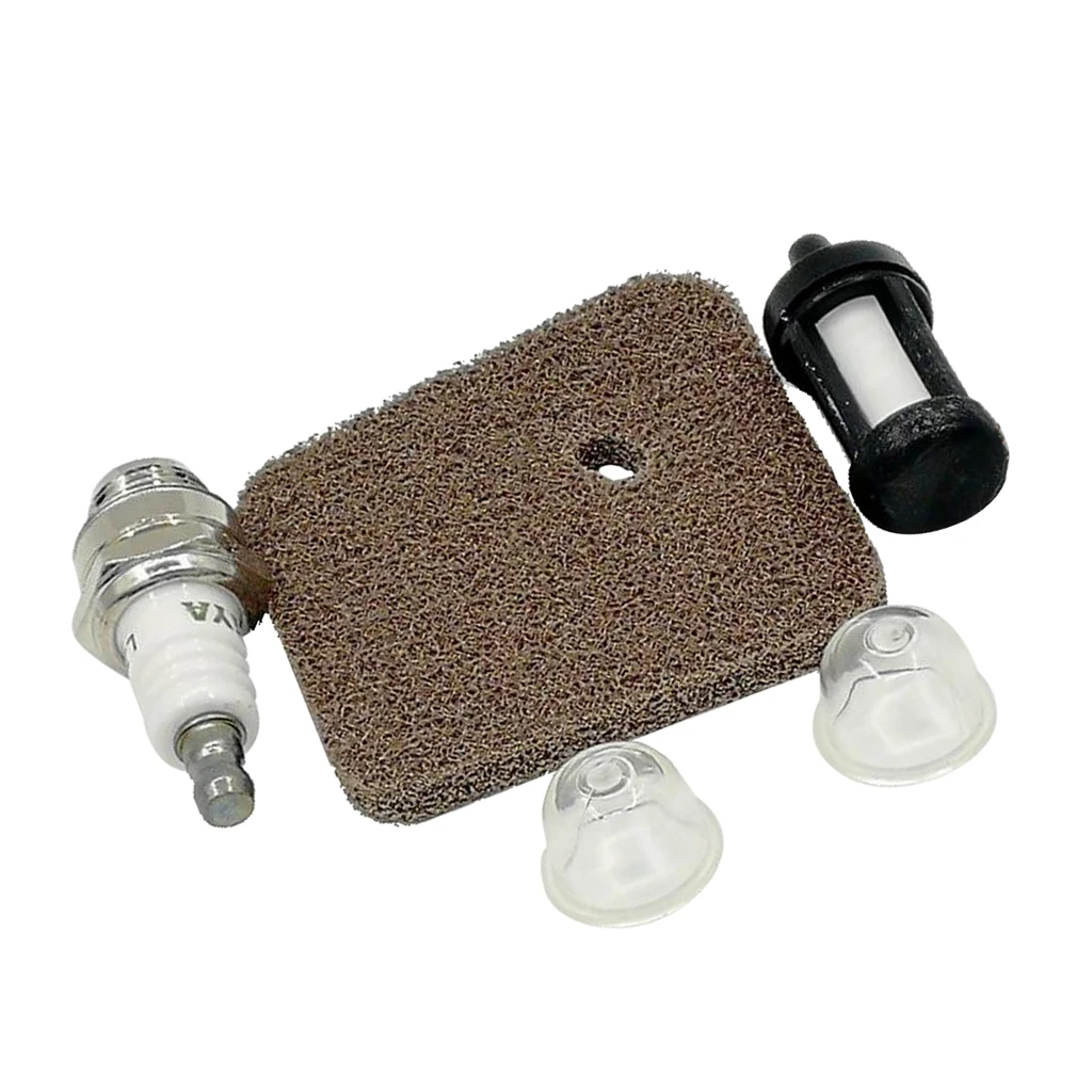 1 set of Air Filter Fuel Filter Spark Plug Primer Bulb Kit for Stihl fs38 fs45 fs46 fs55 hs45 fc55 km55 km55r - view 3