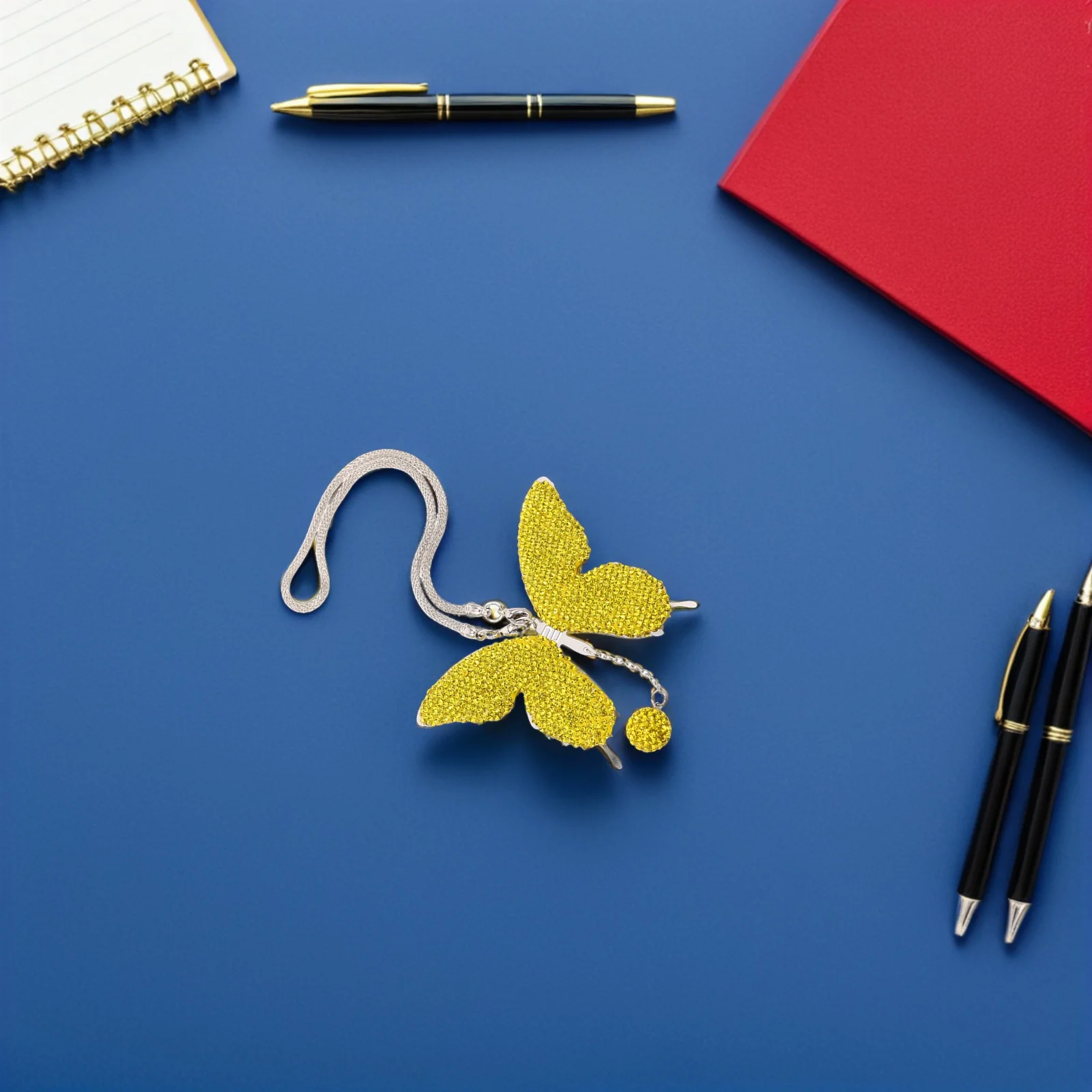 

Mirror Butterfly Pendant Car Rear-view Decorative Charm Decoration Rhinestone Trim