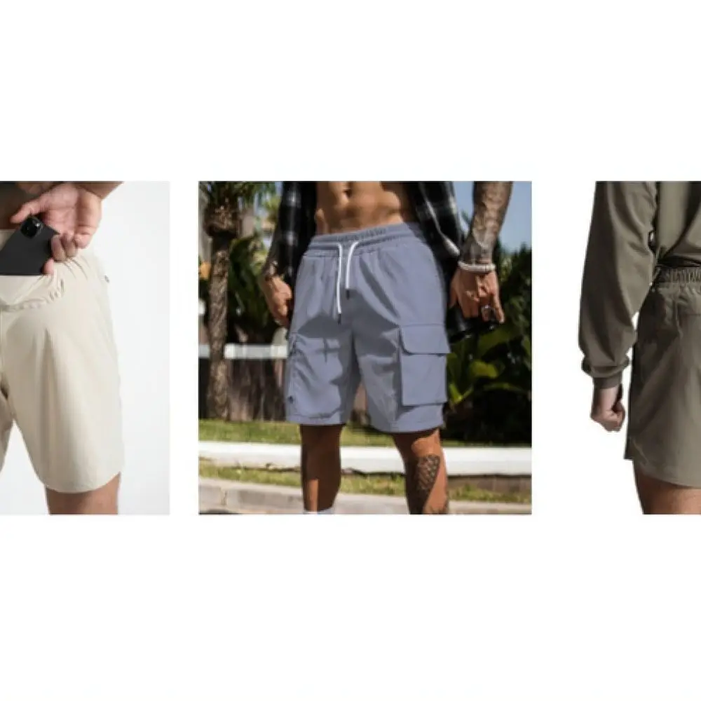 Mens Quick Dry Sports Shorts Summer Ice Silk Fitness Running Gym Training Breathable Loose Fit Casual Male Activewear Gear
