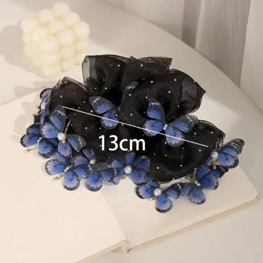 أنيقة فراشة فراشة Hairgrip شرابة زهرة الشعر مخلب البلاستيك شبكة القرش كليب أغطية الرأس #6