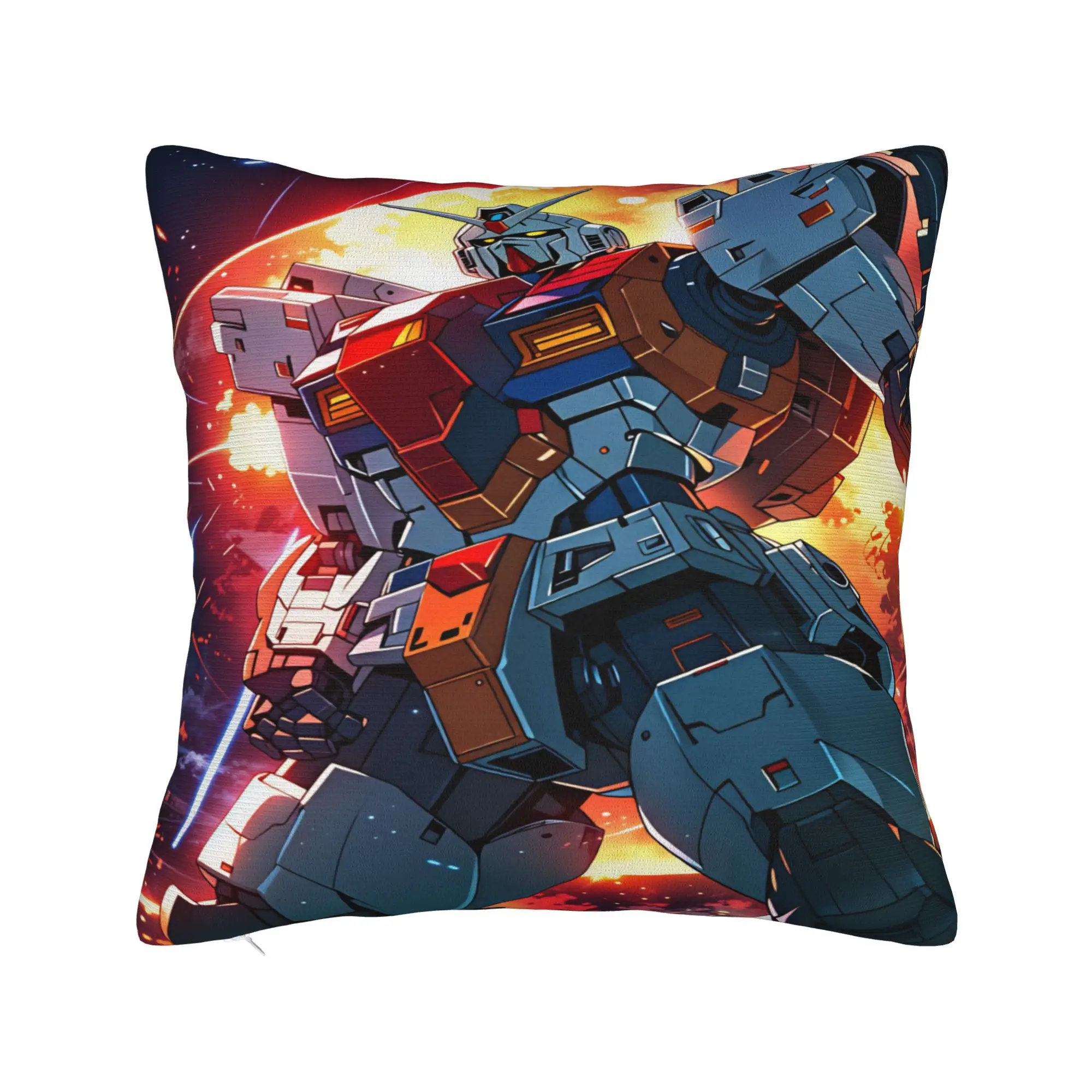 Mobile Suit Gundam Pillow Case  Comfy Pillow Cover For Sofa Couch Bed Living Room Cute Funny Pillowcases