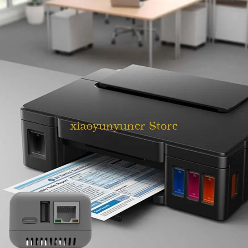 P9JB NP330 Network USB 2.0 Print Server USB2.0 Mini Printer Server 100Mbps RJ45 LAN Connection for Androids Phones Computer