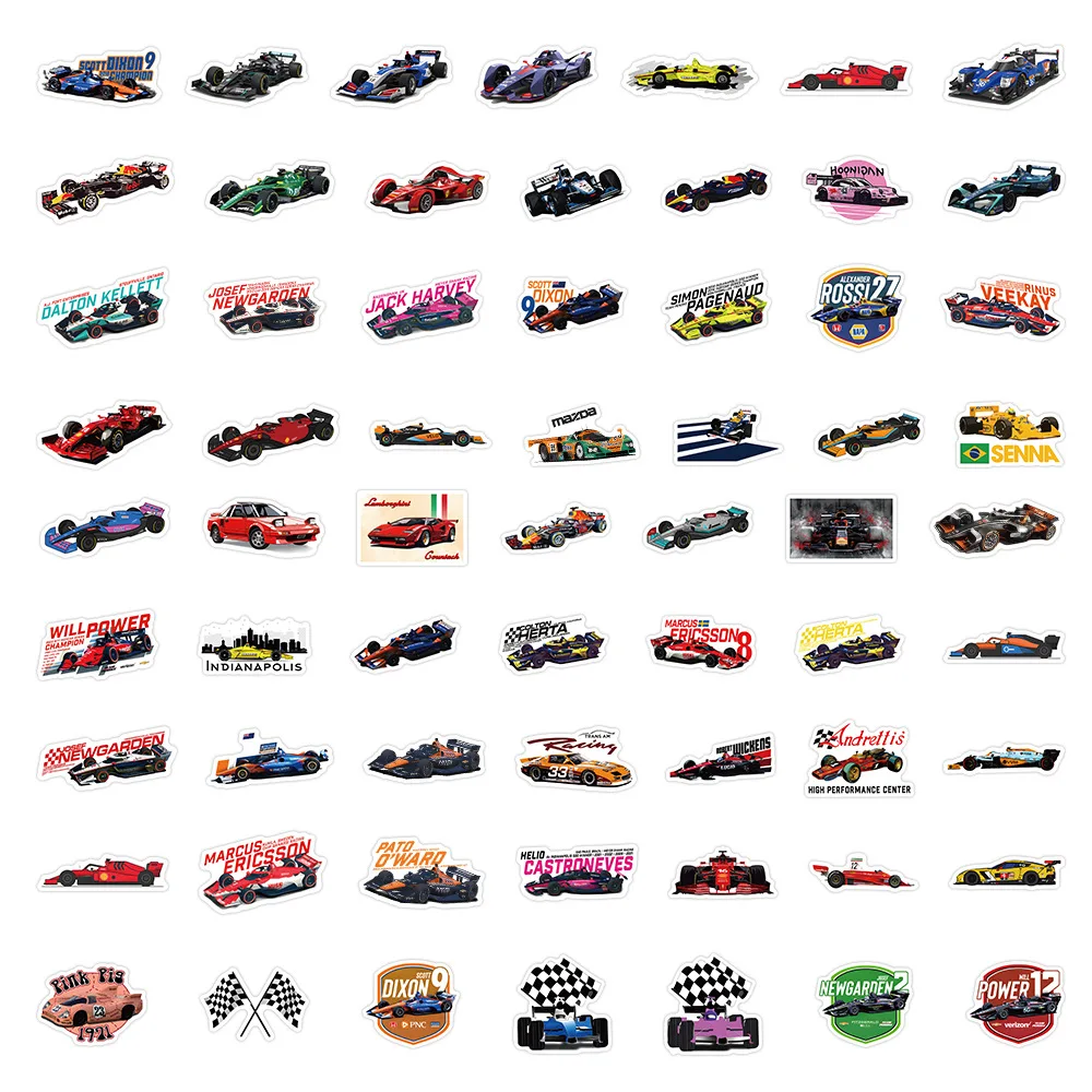 60PCS Cool F1 สูตร Racing สติกเกอร์การ์ตูนที่น่าตื่นเต้น Racing การแข่งขันสติกเกอร์แล็ปท็อปโทรศัพท์กีตาร์รถจักรยานสเก็ตบอร์ดของเล่น