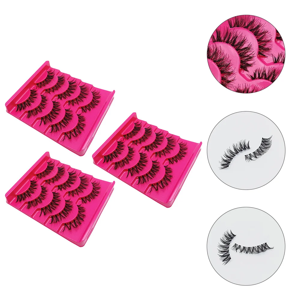 15 pares de pestañas artificiales, diseño acampanado de plumas, pestañas postizas ultraligeras para un encanto de ojos mejorado, volumen grueso reutilizable