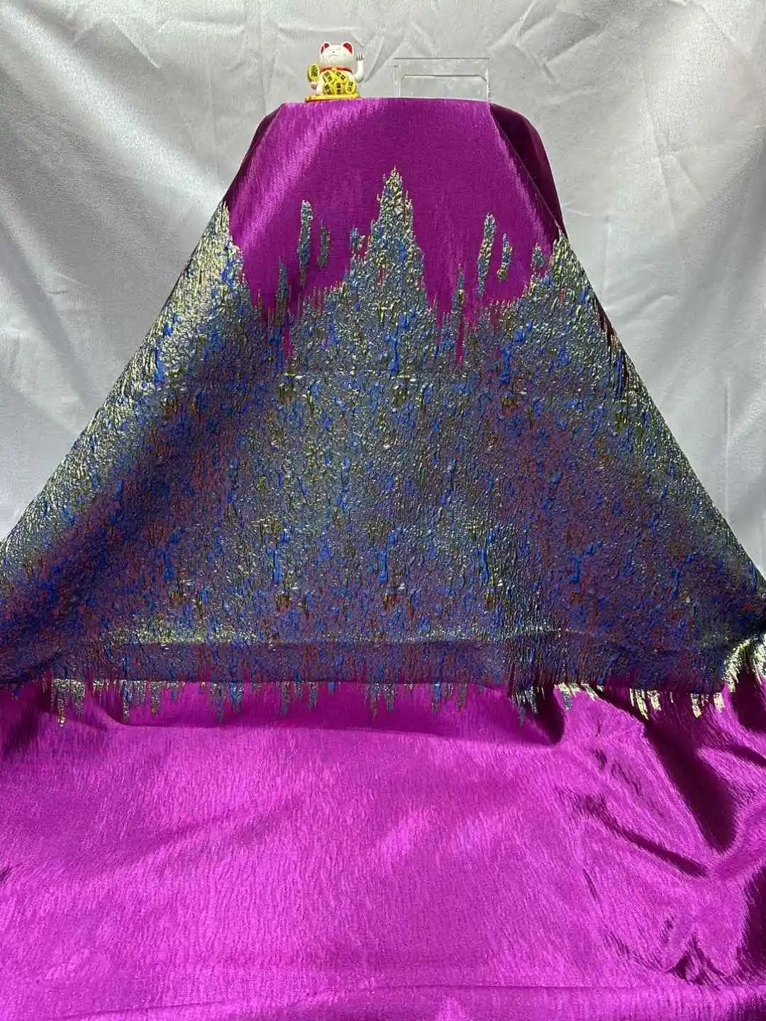 แอฟริกัน Jacquard ผ้าลูกไม้ผ้า 2025 หรูหราไนจีเรีย Damask ภาษาฝรั่งเศสคําผ้าลูกไม้ Tulle ผ้าสําหรับเย็บชุดปาร์ตี้