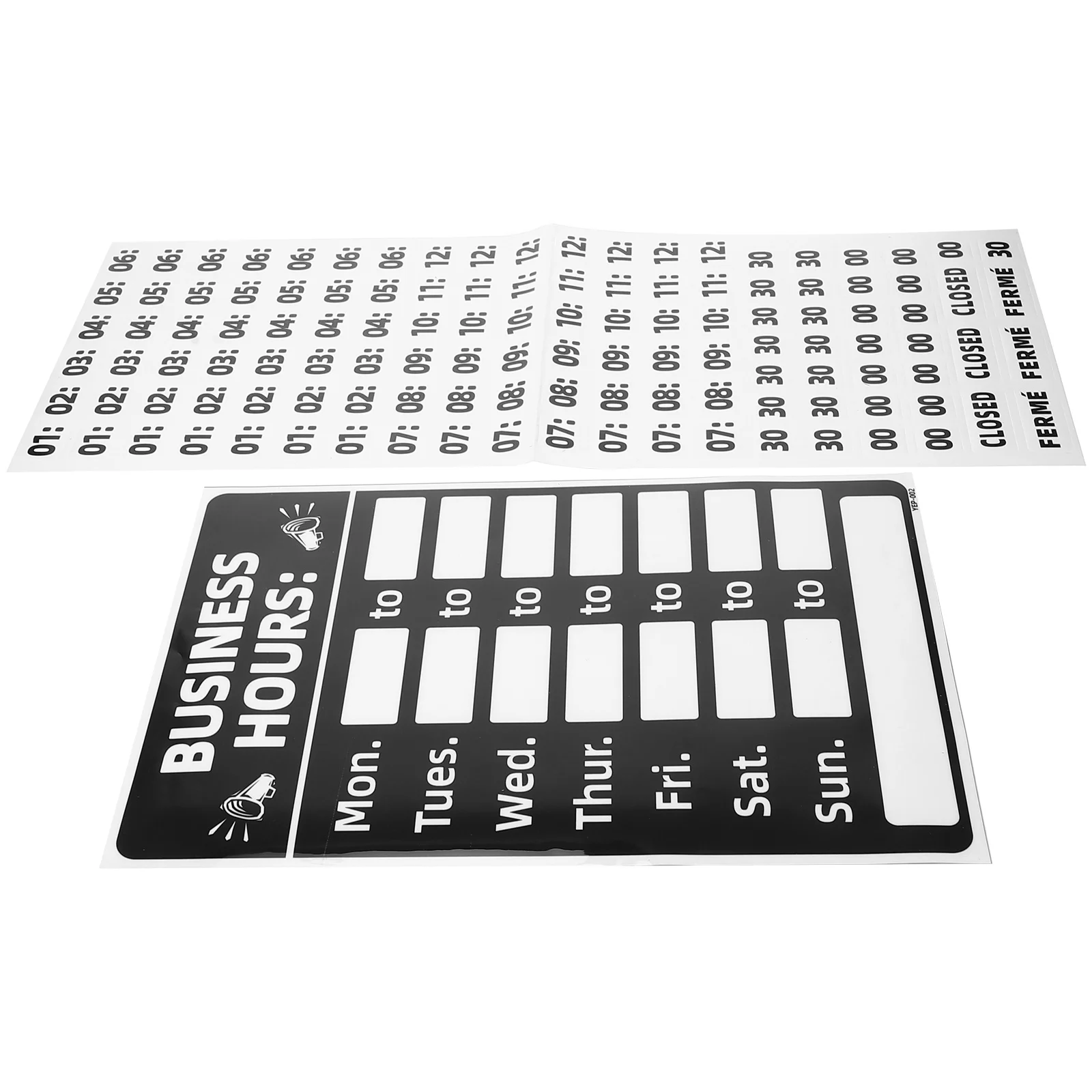 1Set Stiker Jam Kerja PVC untuk Pintu Kaca Toko Kafe Salon Tampilan Waktu Operasi