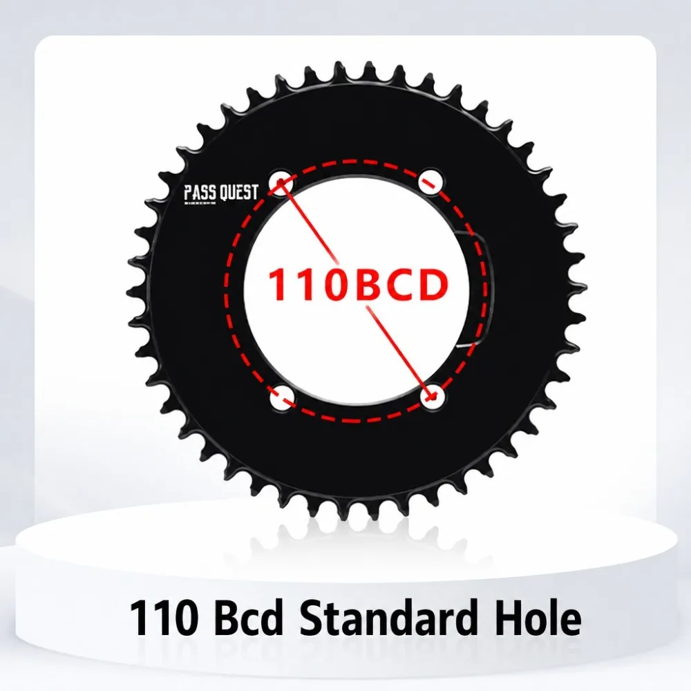 chainring 110 bcd 2x star for magene power meter chain ring 110bcd chain ring 4 bolt aero plate 46 33 50 34 52 36t 53 39 54 40 - view 5