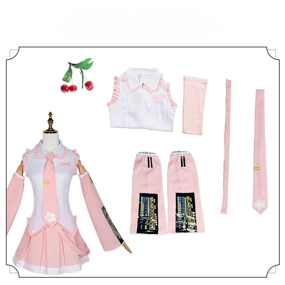 Pink Miku Cosplay Costume Performance Suit Cos Suit Miku Regular C Suit Wig Cosplay Girls Spring Sakura Cherry