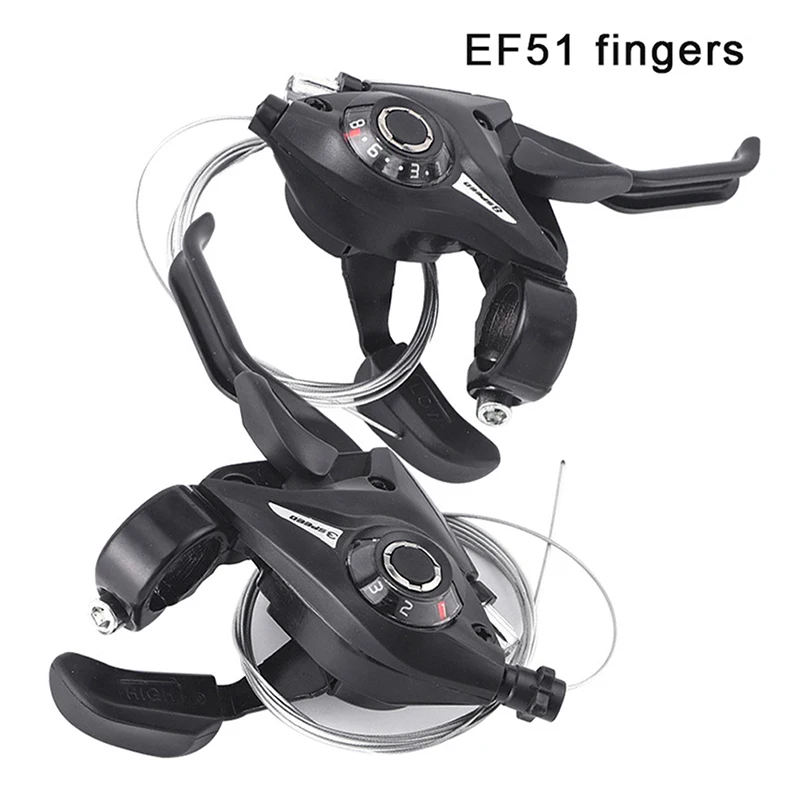 Désailleurs de vélo 3x7 21 vitesses interrupteur vtt vélo manette de vitesse leviers frein avec câble de changement de vitesse poignée de disque de cyclisme pour vélo Trekking