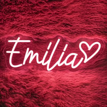 Nome de néon personalizado personalizado led sinal de néon luz da noite aniversário casamento sinais quarto decoração parede led lâmpada de néon