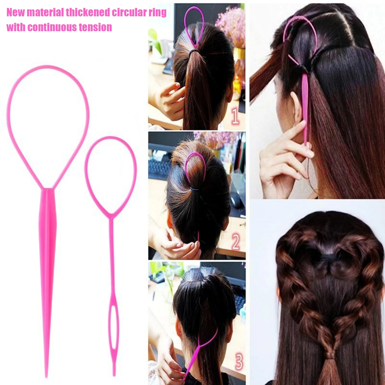 6 stücke topsy tail todsytail haar werkzeug bunte braiders haar ziehen durch werkzeug für frau haar styling zubehör