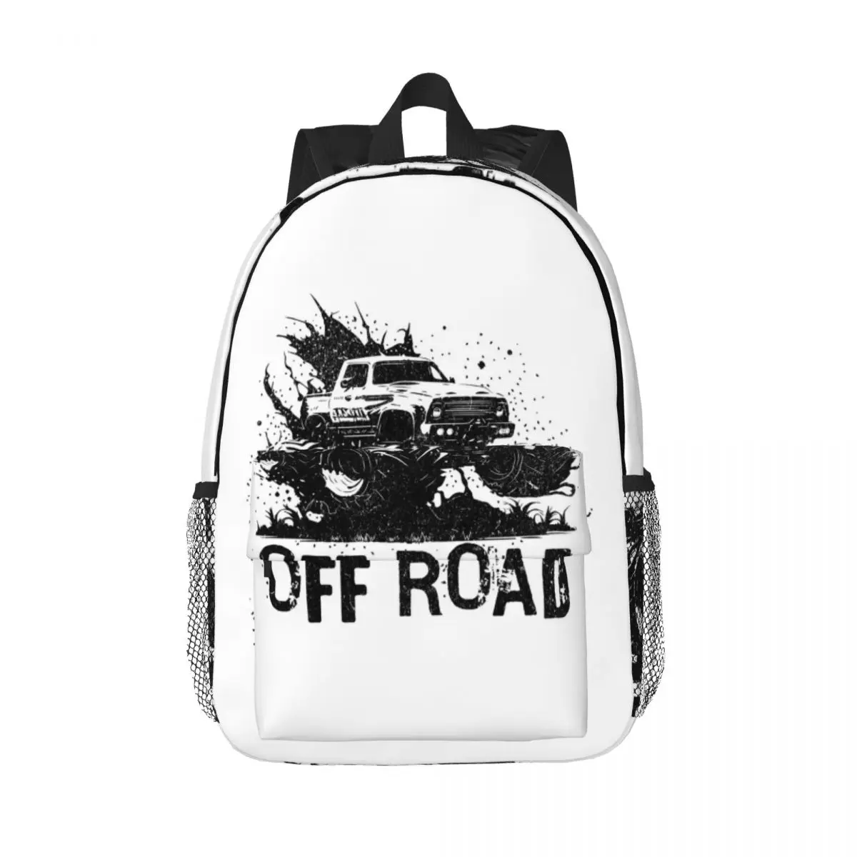 Cartoon Off Road Vehicle Pattern Backpack Daypack Large Capacity Boys Girls BookBag Shoulder Bags for Men Women Kids School Bag