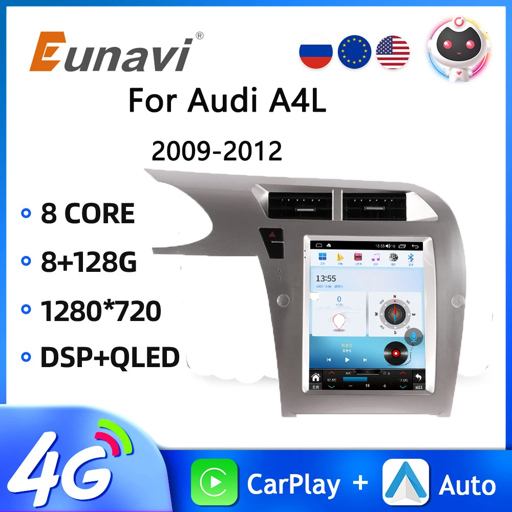 

Android 13 Car Multimedia Player for Audi A4L 2009-2012 12.1Inch Car Radio GPS Navigation DSP Carplay Audio Video Player