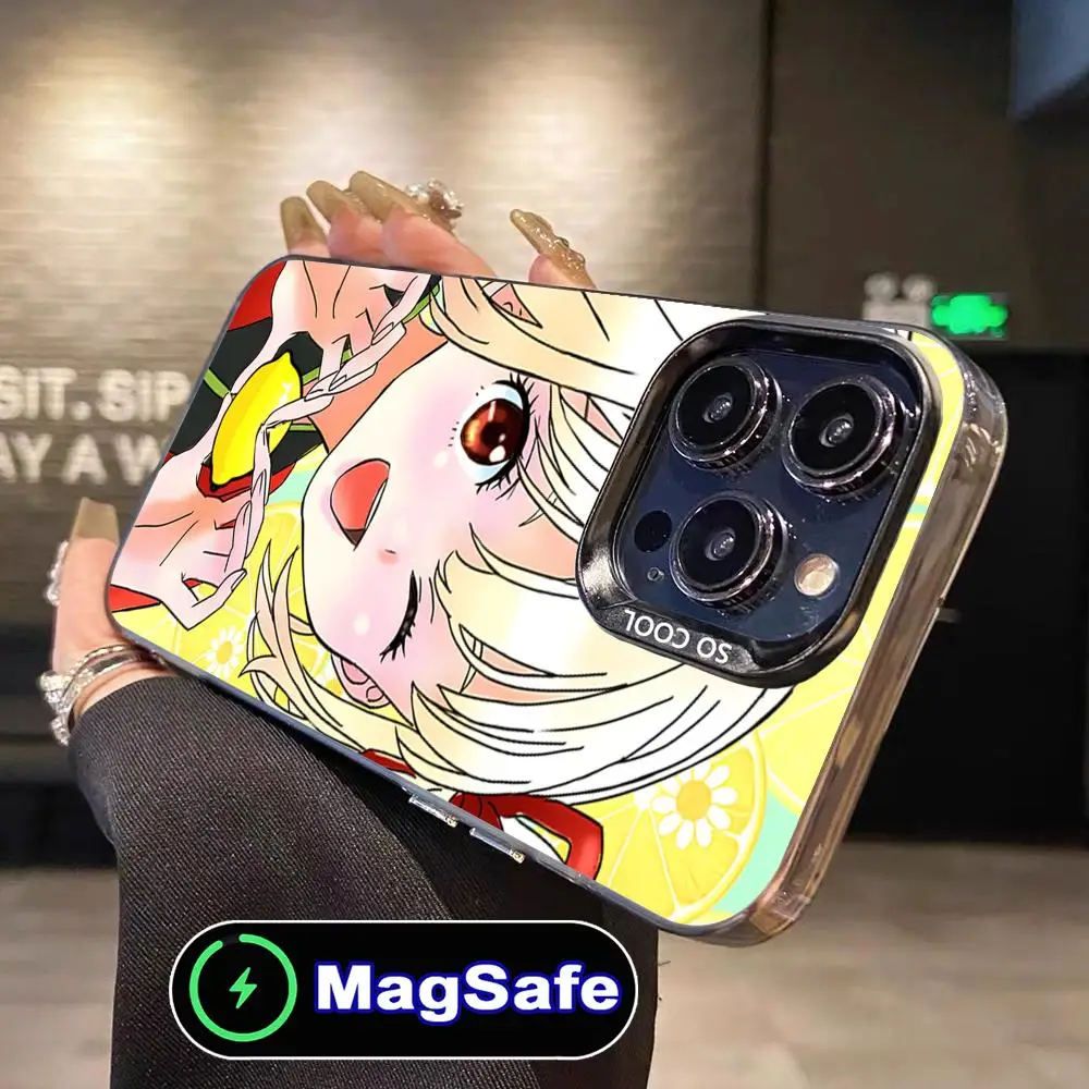 

Lycoris Recoil Chisato Phone Case for iPhone 16 15 14 13 12 11 Pro Max Plus MagSafe Translucent Colour Protective Pretty Cover