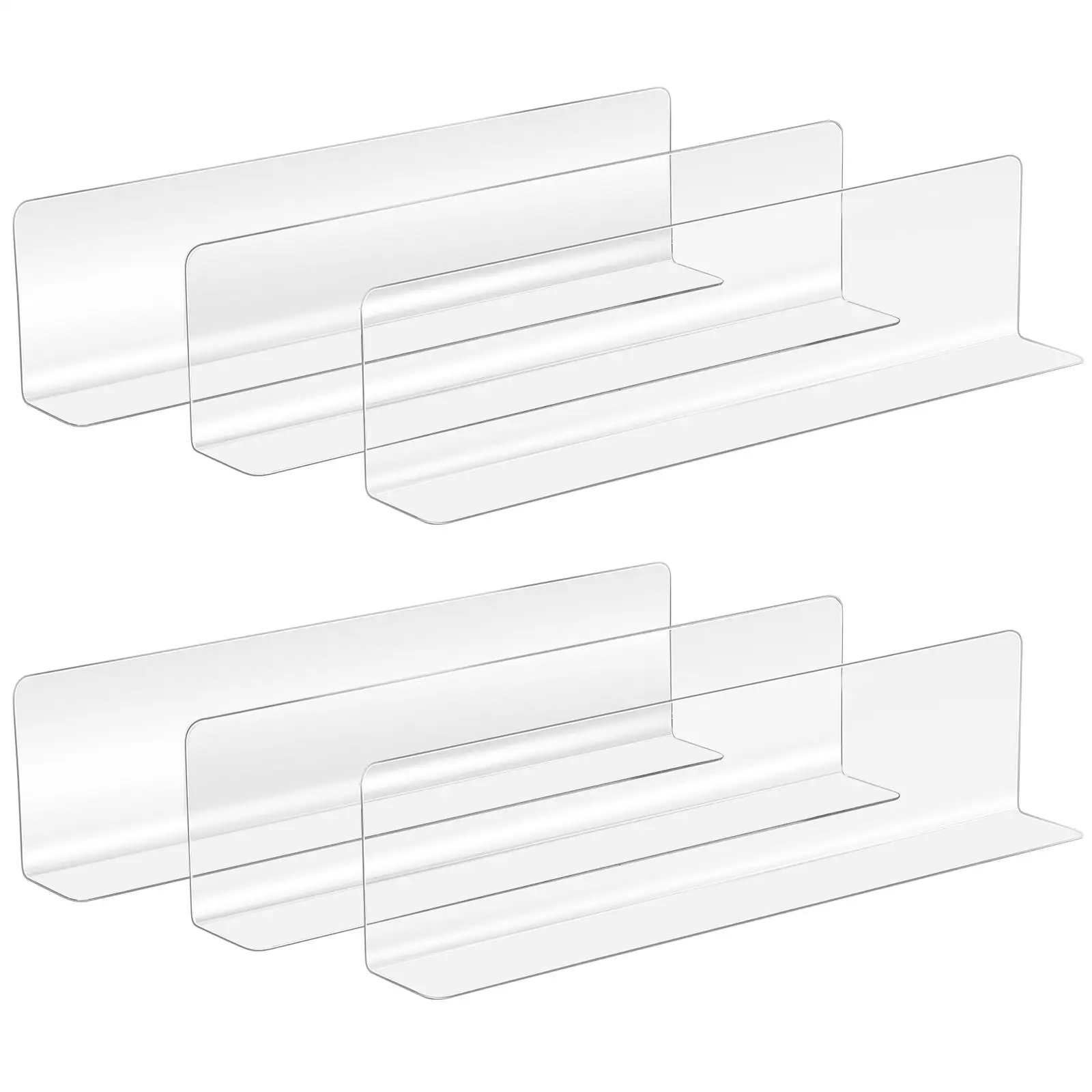 

20pcs L shaped PVC Shelf Dividers 20cm Non magnetic 12cm Retail Separators for Supermarket Shelves Kitchen for Drinks