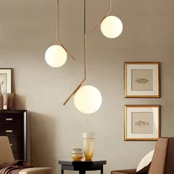 Lampe Led suspendue en verre au design nordique moderne et minimaliste, luminaire décoratif d'intérieur, idéal pour un salon, une chambre à coucher